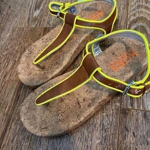 Michael kors kids sandal size 3 neon yellow
